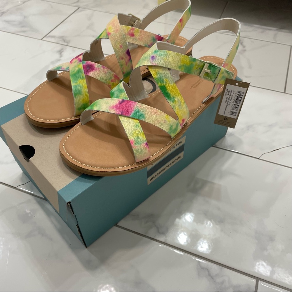 Toms Sicily Multicolor Tie Dye Women's Sandals Size 11 |‎ NWT - Picture 8 of 10